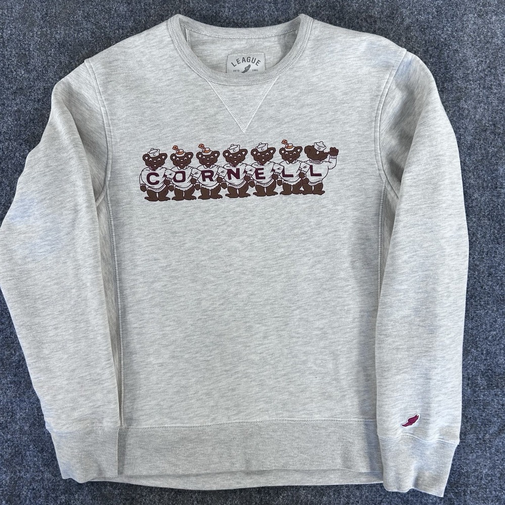Cornell University Vintage style Bear Logo Crewneck by League Size Small